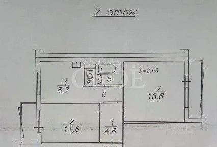 Продается 2-комн. квартира, 54 м²