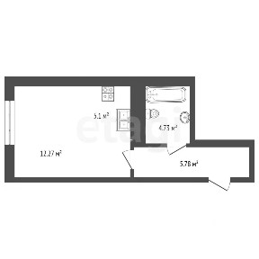 Продается студия, 28 м²