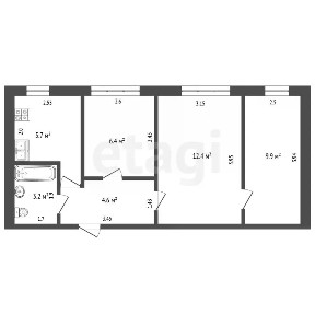 Продается 3-комн. квартира, 42 м²