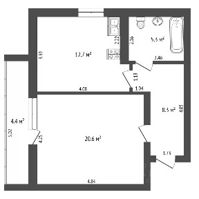 Продается 1-комн. квартира, 46,9 м²