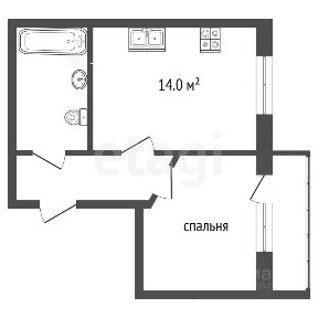 Продается 1-комн. квартира, 54 м²