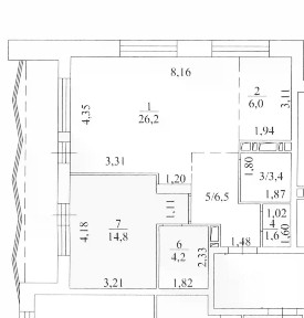 Продается 2-комн. квартира, 62,7 м²