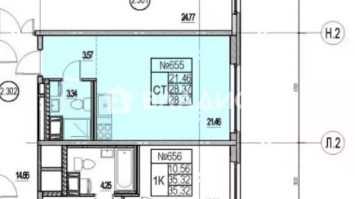 Продается студия, 28,37 м²