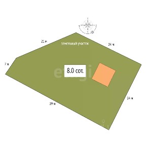 Продается 50% часть дома, 29 м²