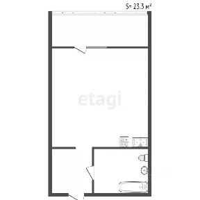 Продается студия, 23,3 м²