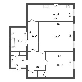 Продается 2-комн. квартира, 55 м²