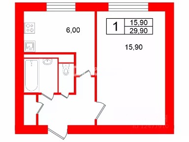 Продается 1-комн. квартира, 29,9 м²