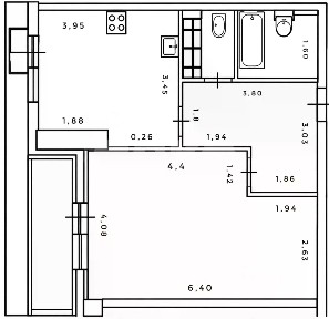 Продается 1-комн. квартира, 55 м²