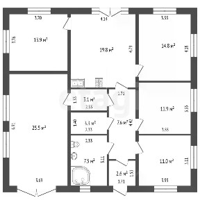 Продается 1-этажный дом, 128,8 м²