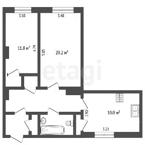 Продается 2-комн. квартира, 65,3 м²