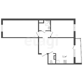 Продается 2-комн. квартира, 53,7 м²