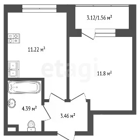 Продается 1-комн. квартира, 30,9 м²