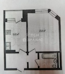 Продается 1-комн. квартира, 44,4 м²