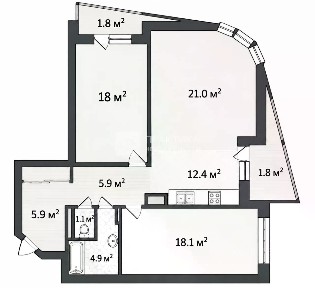 Продается 3-комн. квартира, 92,6 м²