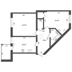 Продается 2-комн. квартира, 54,7 м²