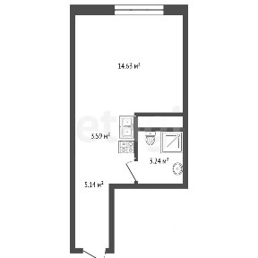 Продается 1-комн. квартира, 27,1 м²