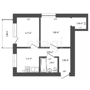 Продается 2-комн. квартира, 31,4 м²