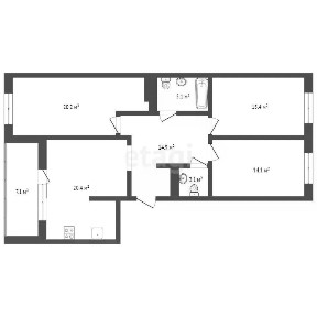 Продается 3-комн. квартира, 92,2 м²