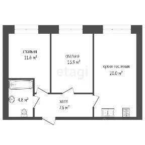 Продается 2-комн. квартира, 58 м²