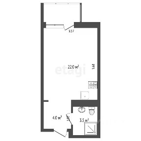 Продается студия, 29,5 м²