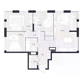 Продается 3-комн. квартира, 75,38 м²