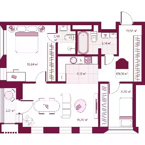 Продается 2-комн. квартира, 67,15 м²
