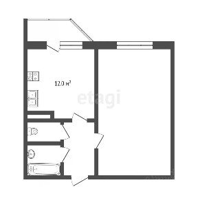 Продается 1-комн. квартира, 41,6 м²