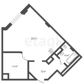 Продается студия, 54,7 м²