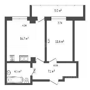 Продается 1-комн. квартира, 38,7 м²