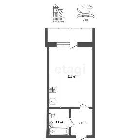 Продается апартаменты-студия, 29,6 м²