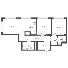 Продается 2-комн. квартира, 65,5 м²