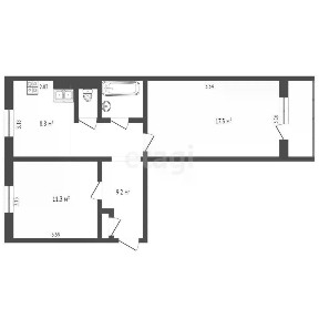 Сдается 2-комн. квартира, 51,5 м²