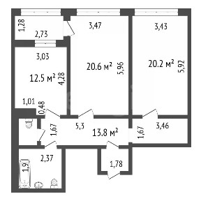 Продается 2-комн. квартира, 75,5 м²