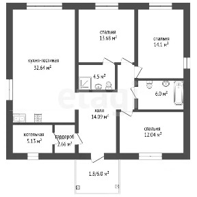 Продается 1-этажный дом, 105 м²