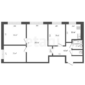 Продается 4-комн. квартира, 57 м²
