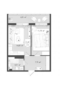 Продается 2-комн. квартира, 39,4 м²