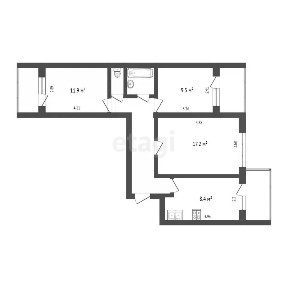 Продается 3-комн. квартира, 62,1 м²