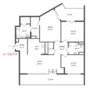 Продается 3-комн. квартира, 101 м²
