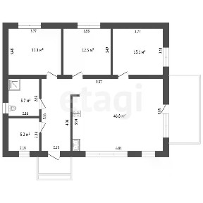 Продается 1-этажный дом, 102 м²