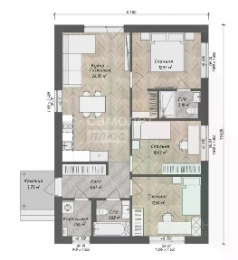 Продается 1-этажный дом, 76 м²
