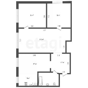 Продается 3-комн. квартира, 58,8 м²