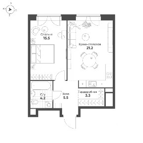 Продается 1-комн. квартира, 49,7 м²