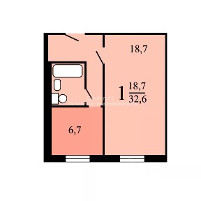 Продается 1-комн. квартира, 32,6 м²