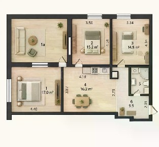 Продается 3-комн. квартира, 76,7 м²