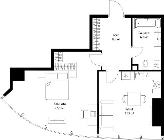 Продается 1-комн. квартира, 57,6 м²