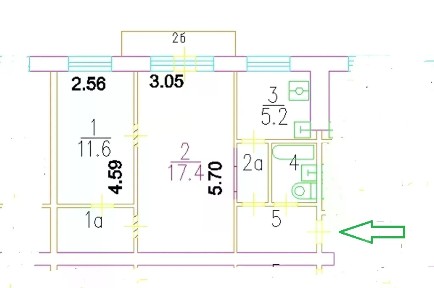 Продается 2-комн. квартира, 44,8 м²