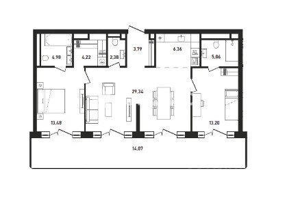 Продается 3-комн. квартира, 96,8 м²