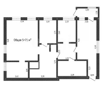 Продается 1-этажный дом, 71,2 м²