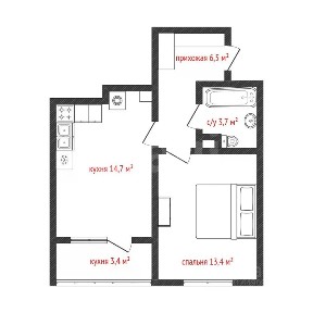 Продается 1-комн. квартира, 38,3 м²