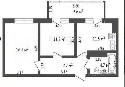 Продается 2-комн. квартира, 51,3 м²